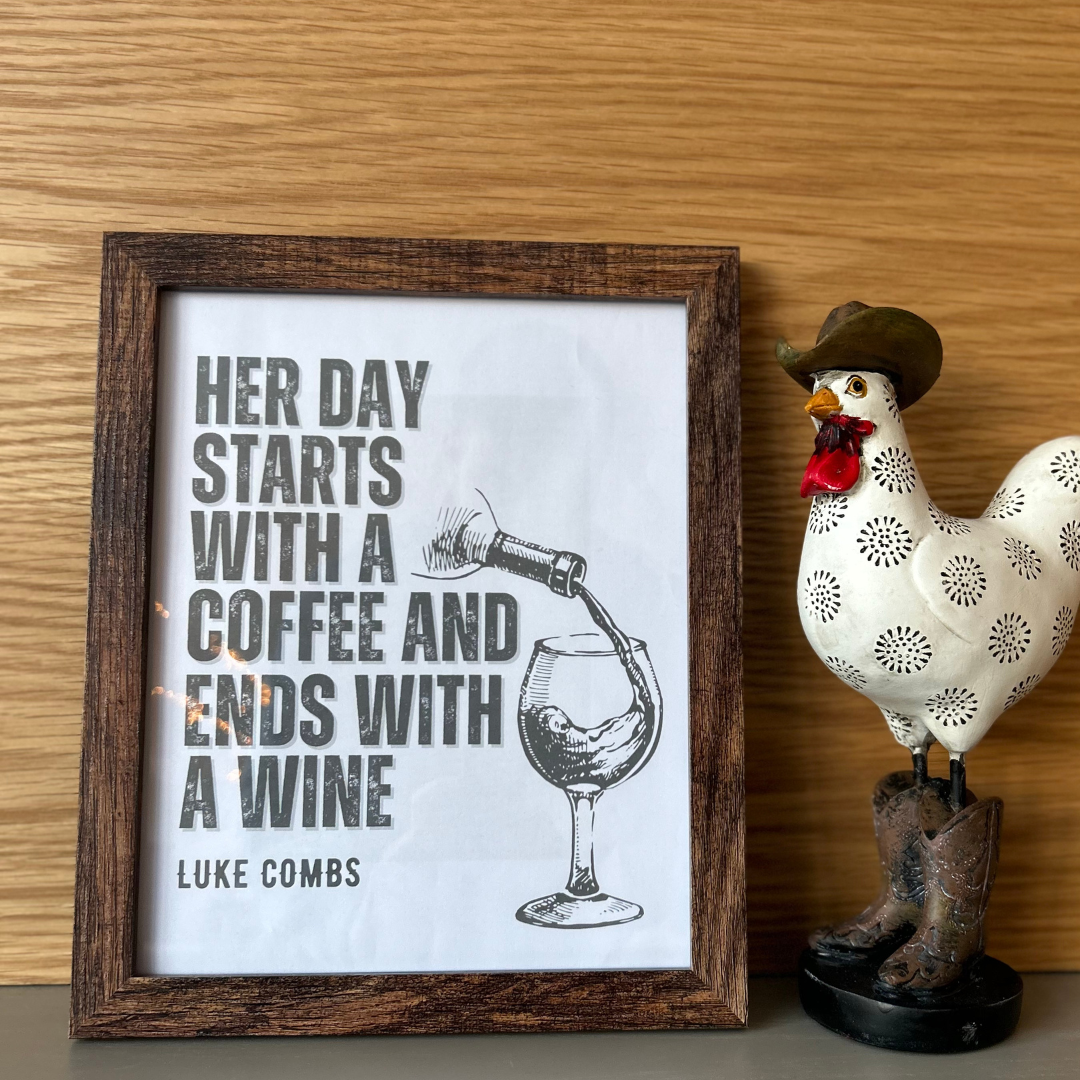 Coffee & Wine Print - Luke Combs