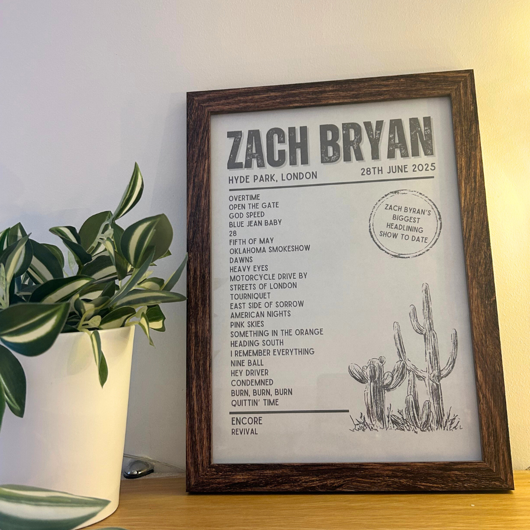 Zach Bryan Setlist Print