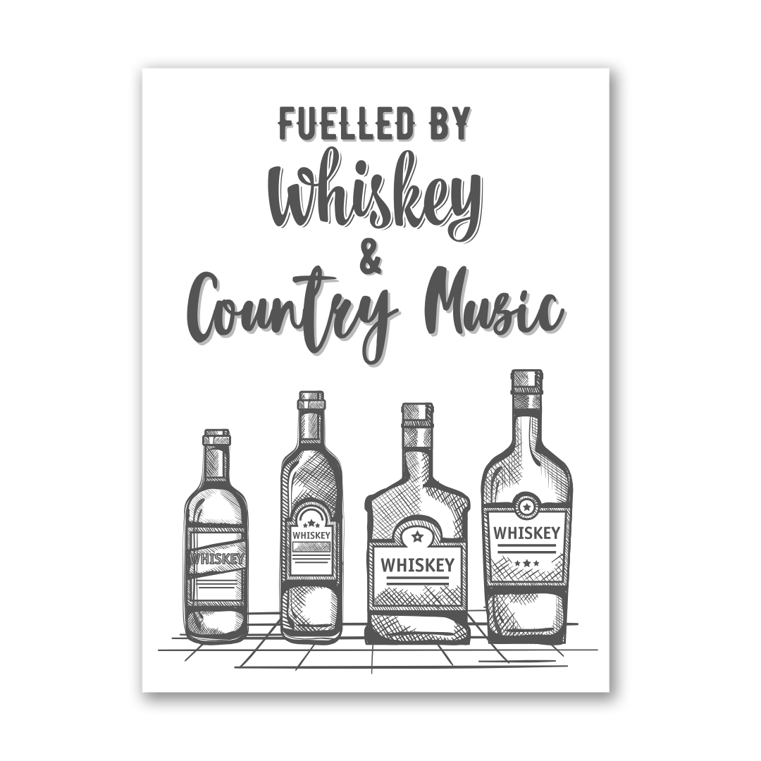 Whiskey & Country Music Print