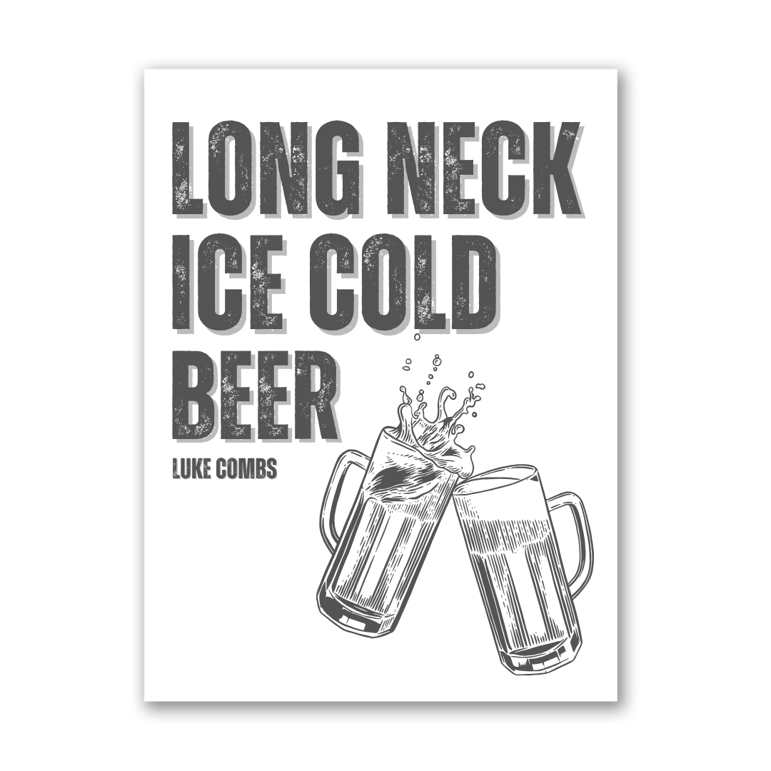 Ice Cold Beer Print - Luke Combs