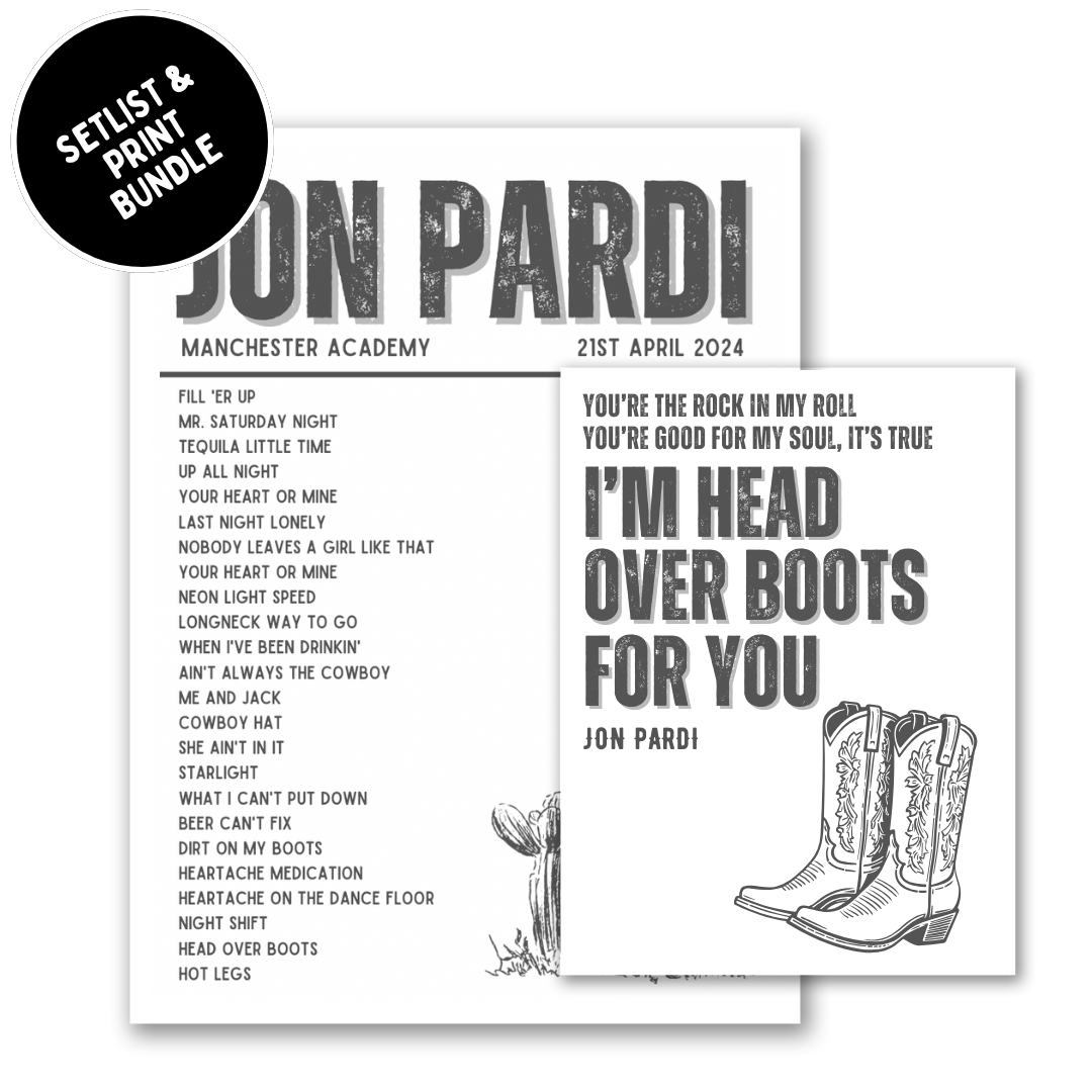 Jon Pardi Setlist Bundle