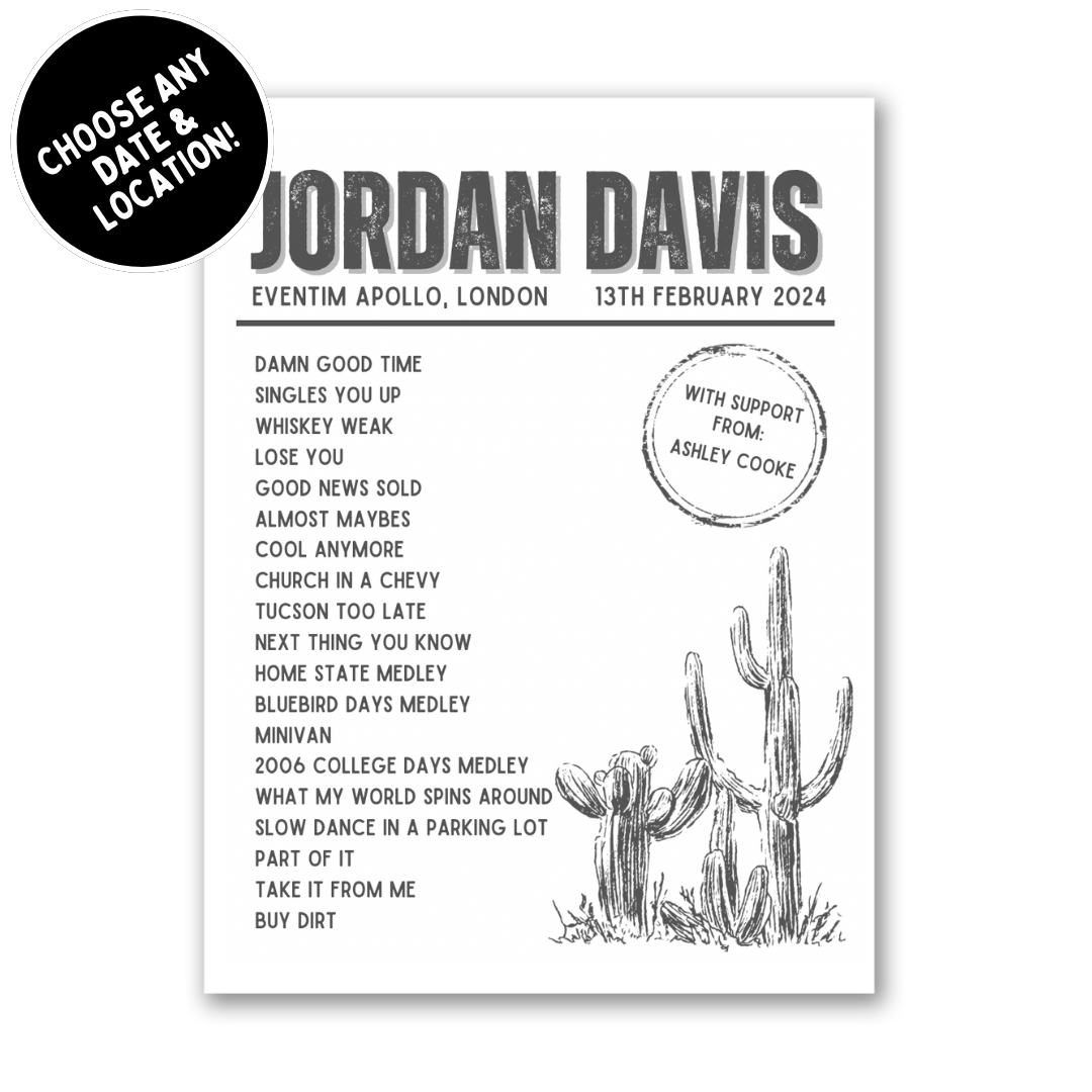 Jordan Davis Setlist Print