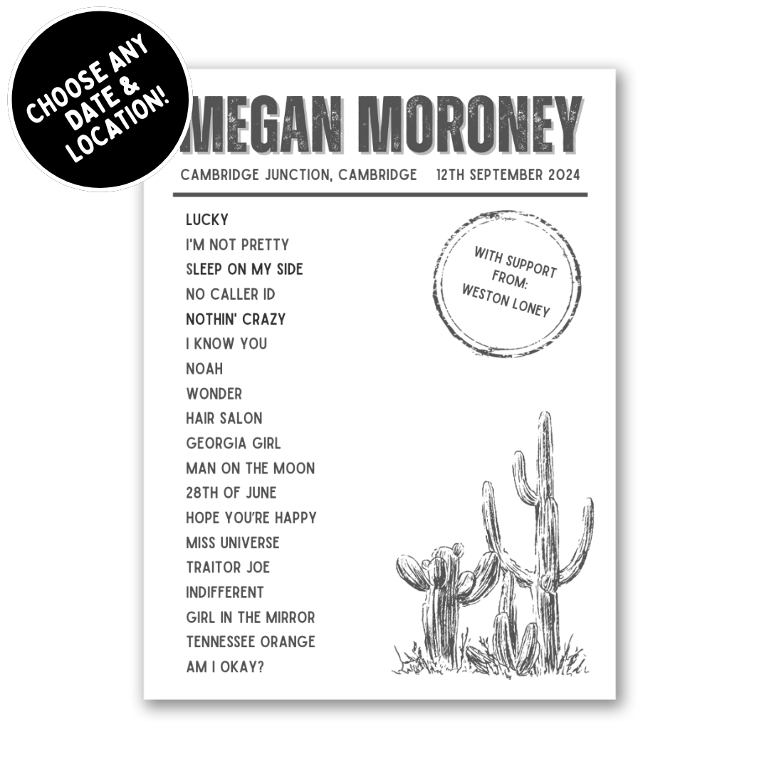 Megan Moroney Setlist Print