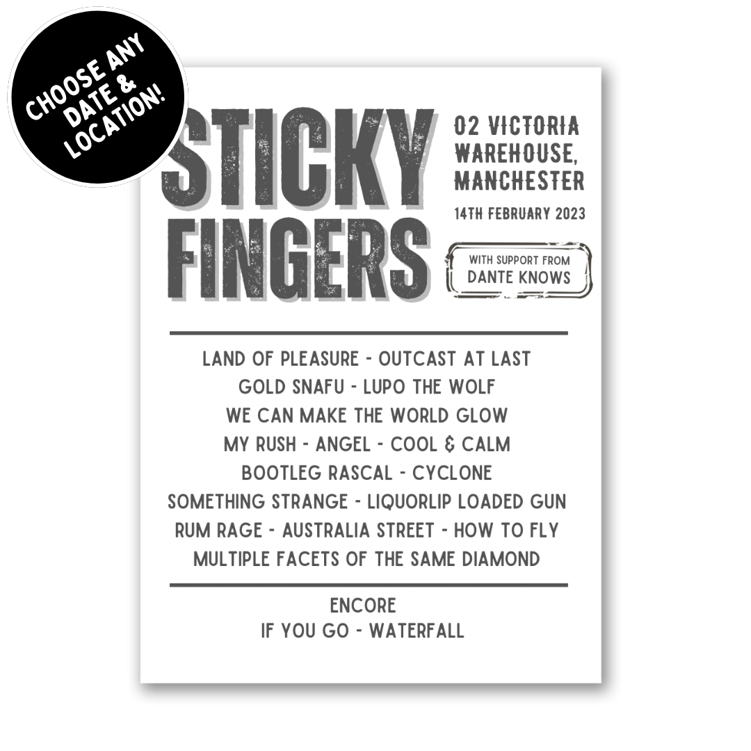 Sticky Fingers Setlist Print