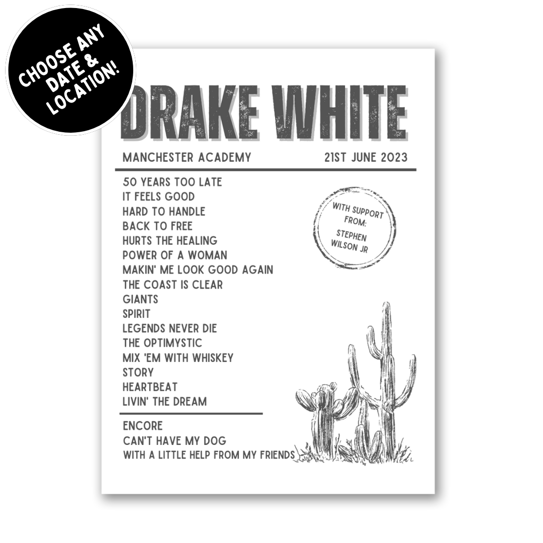 Drake White Setlist Print