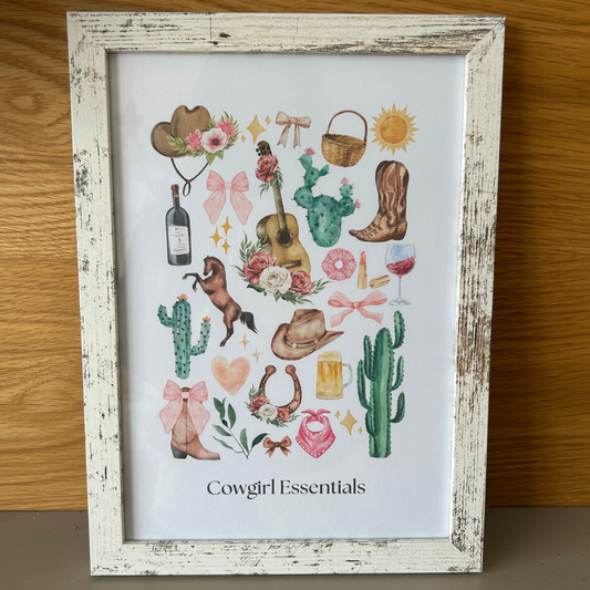 Cowgirl Essentials Print & Frame