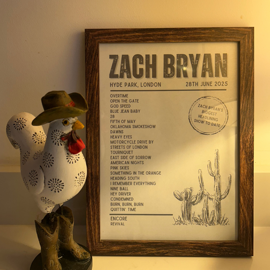 Zach Bryan Setlist Print