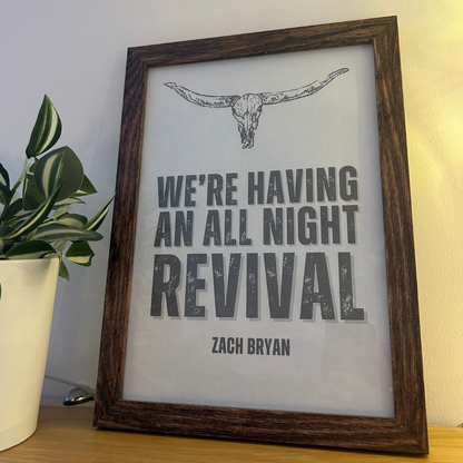 Zach Bryan Lyric Print