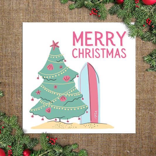 Beach Tree Christmas Card