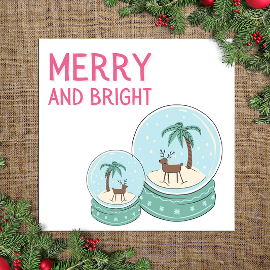 Beach Snow Globe Christmas Card