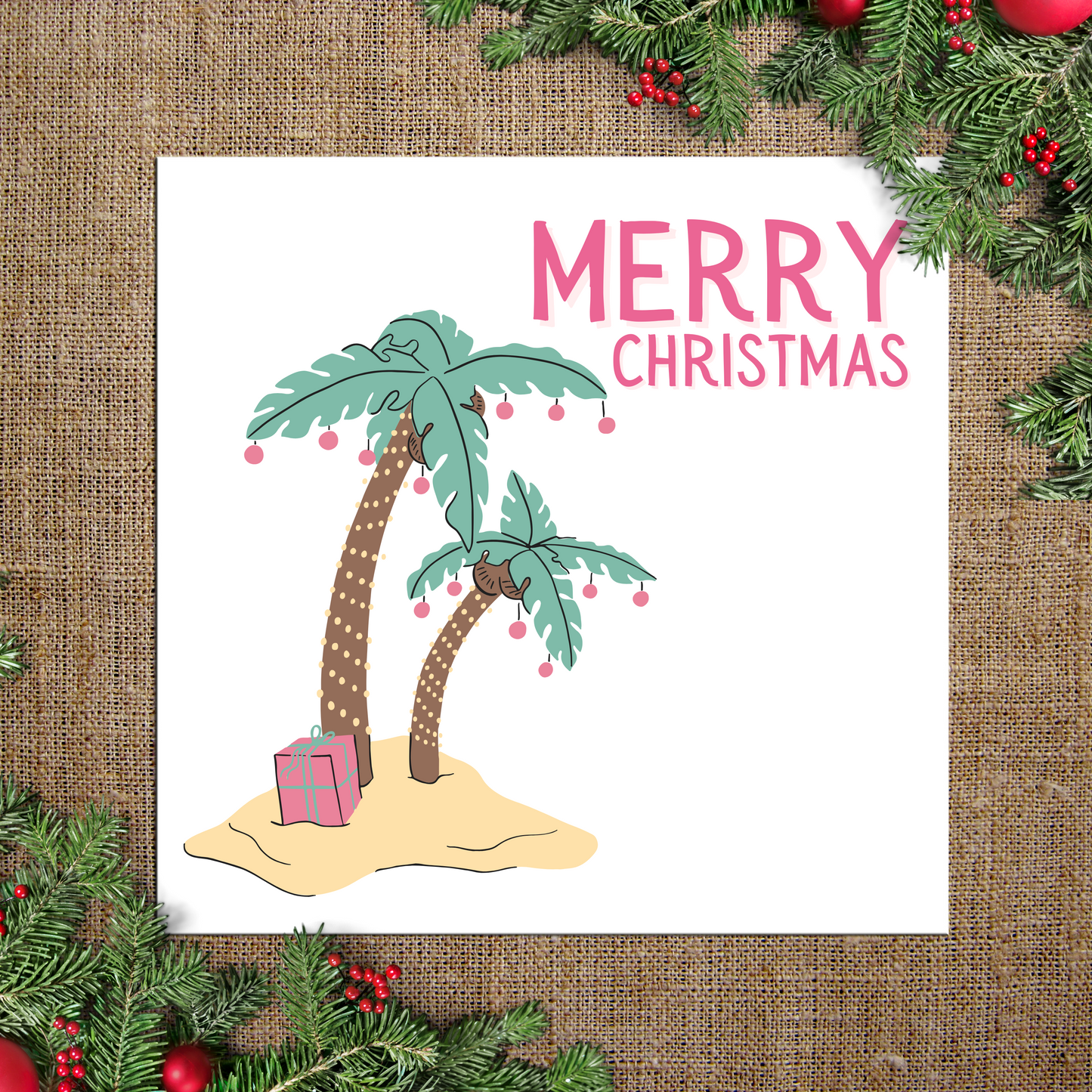 Beach Christmas Card