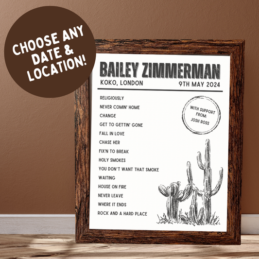 Bailey Zimmerman Setlist & Frame